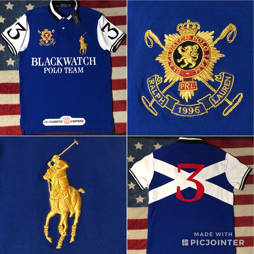 Vintage RALPH LAUREN POLO BLACKWATCH TEAM RUGBY Custom Shirt L Rlpc Rlx Bleeker